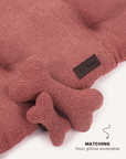 Dusty pink boucle bone dog toy, Le Noof