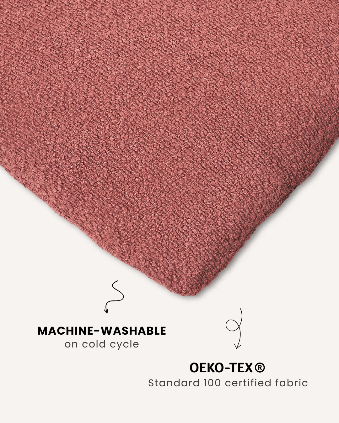 Dusty pink boucle floor dog pillow, Le Noof