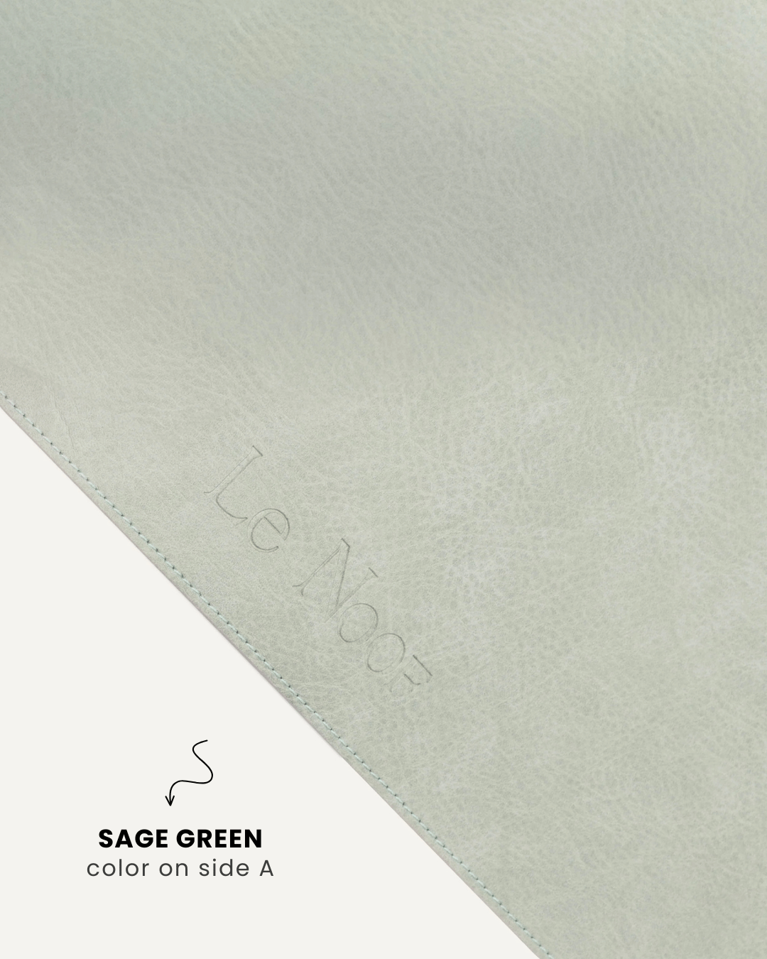 Green side of double-sided dog bowl mat, Le Noof