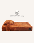 Tan Brown Flannel Orthopedic Dog Bed