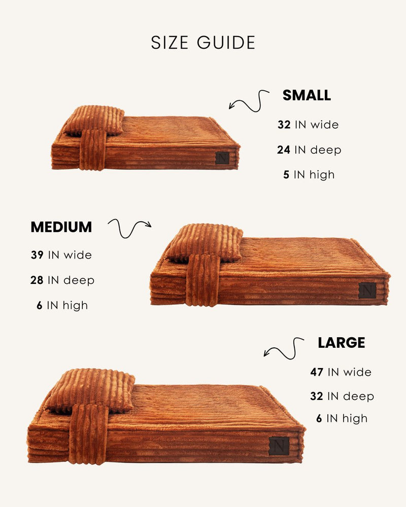 Tan Brown Flannel Orthopedic Dog Bed