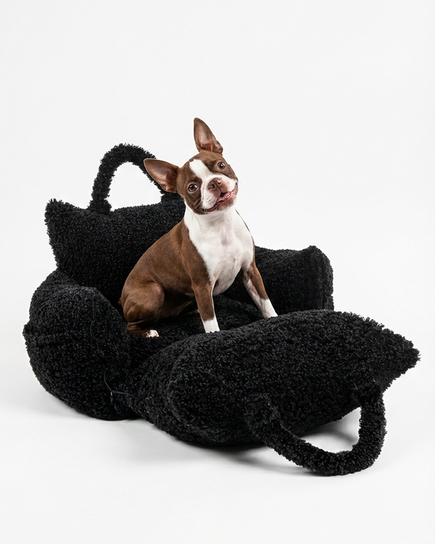 Black Teddy Travel Car Dog Bed