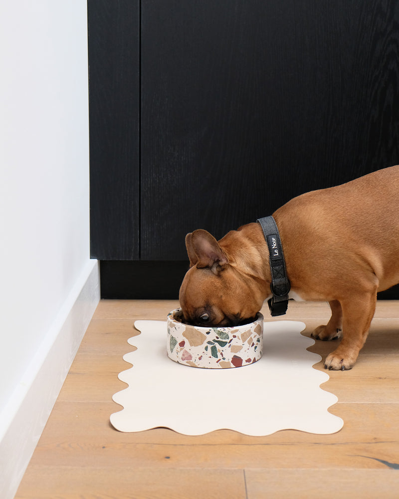 Terrazzo marble stone dog bowl, Le Noof