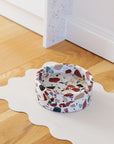 Terrazzo marble dog bowl