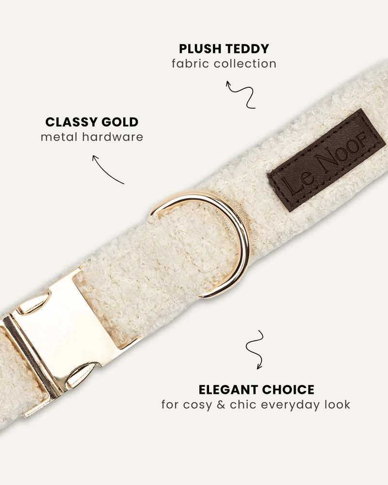 Cream White Teddy Dog Collar