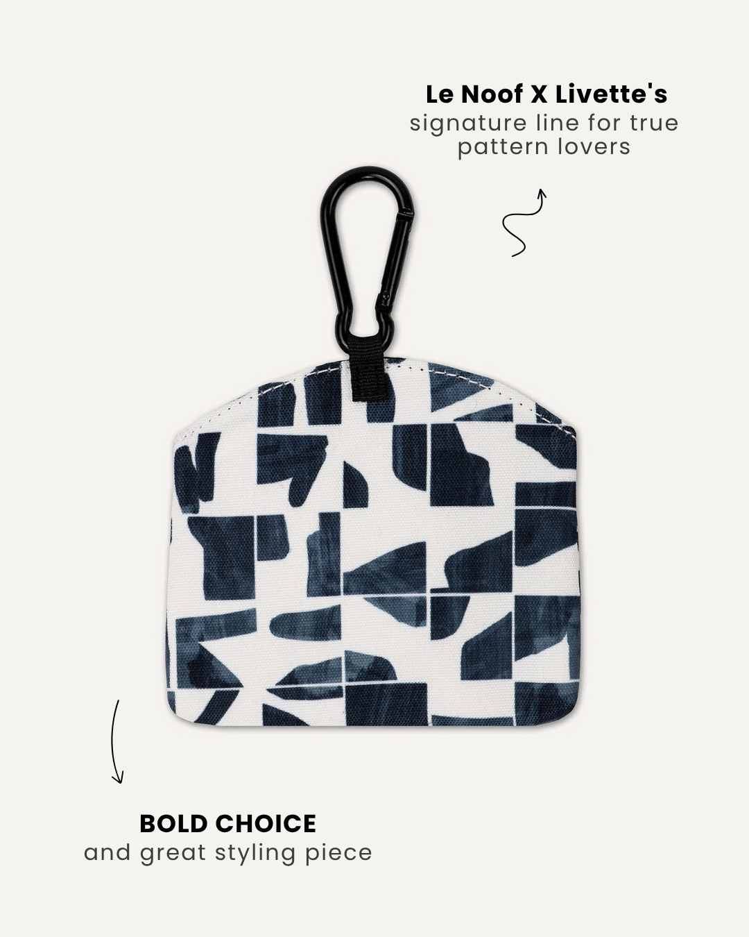 Modern Geometric print treat pouch back view