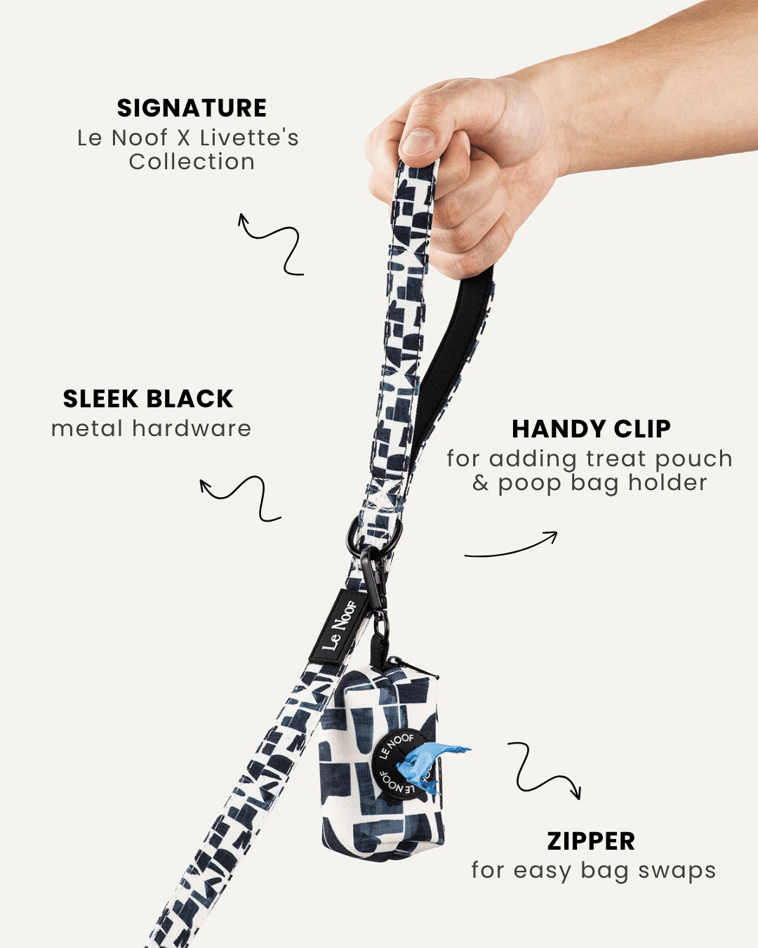 Modern Geometric print leash & poop bag