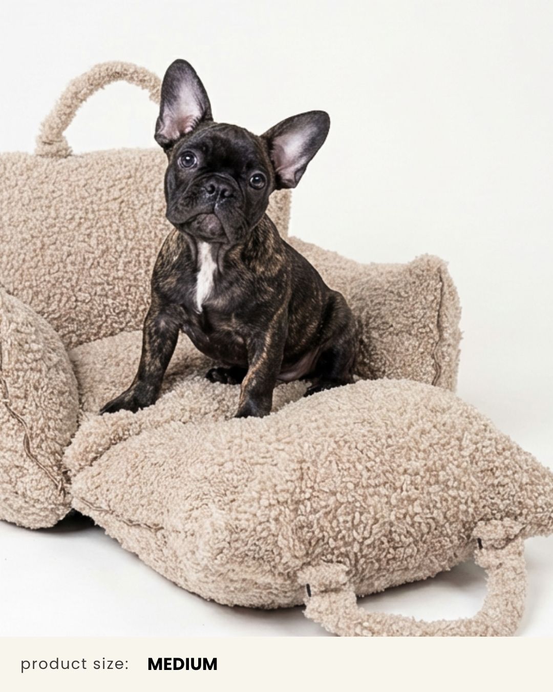 Beige Teddy Car Dog Bed