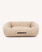 Beige Le Noof's Premium Teddy Dog Sofa Bolster Bed on white background