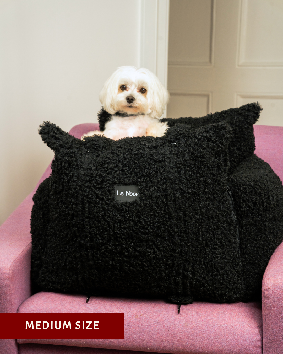 Black Teddy Car Dog Bed