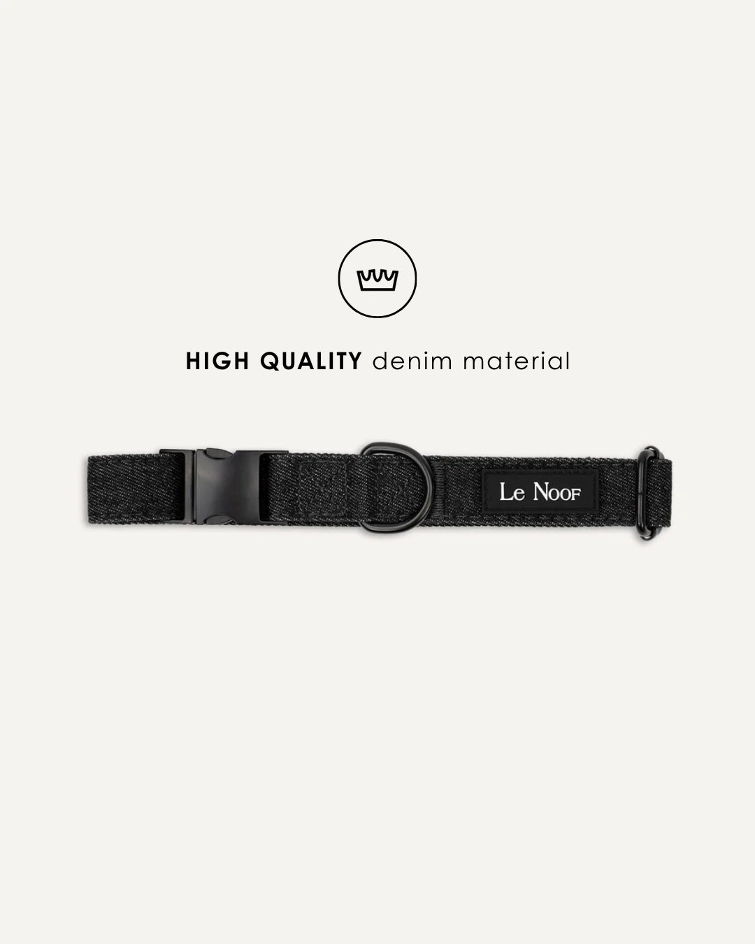 Black denim dog collar, Le Noof