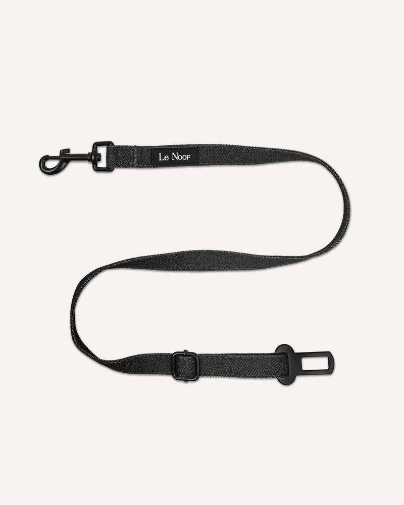 Black Denim Dog Seat Belt