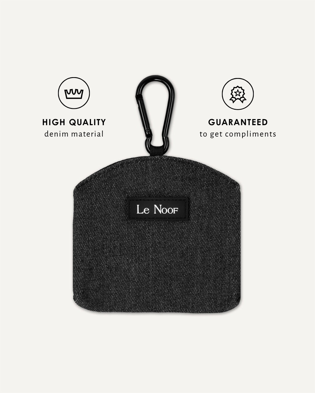 Black denim dog treat pouch, Le Noof