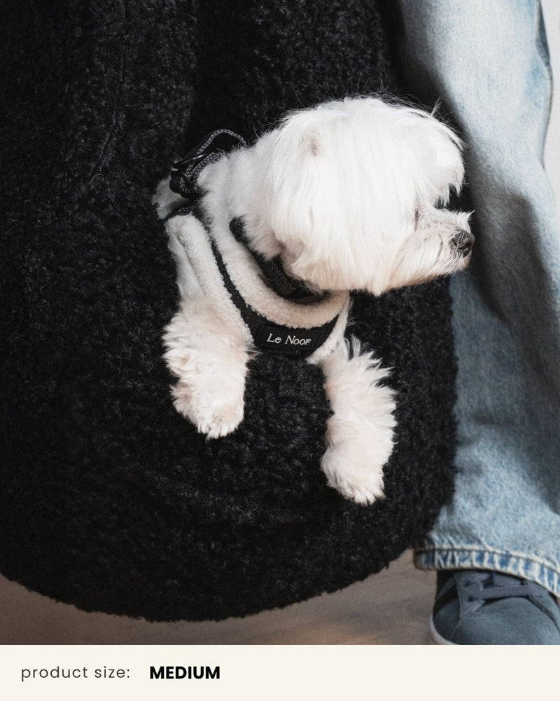 Black Teddy Travel Car Dog Bed