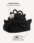 Black Teddy Travel Car Dog Bed
