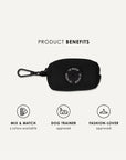 Black jacquard dog poop bag holder, Le Noof