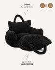 Black Teddy Travel Car Dog Bed