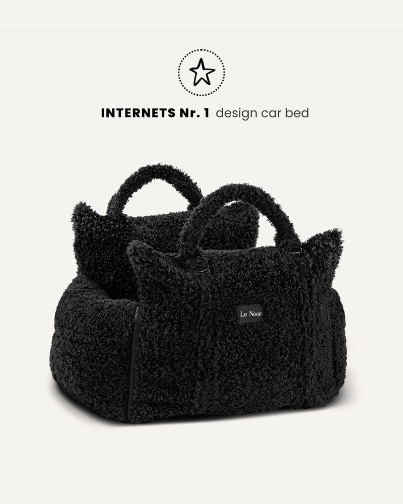 Black Teddy Travel Car Dog Bed