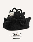 Black Teddy Travel Car Dog Bed