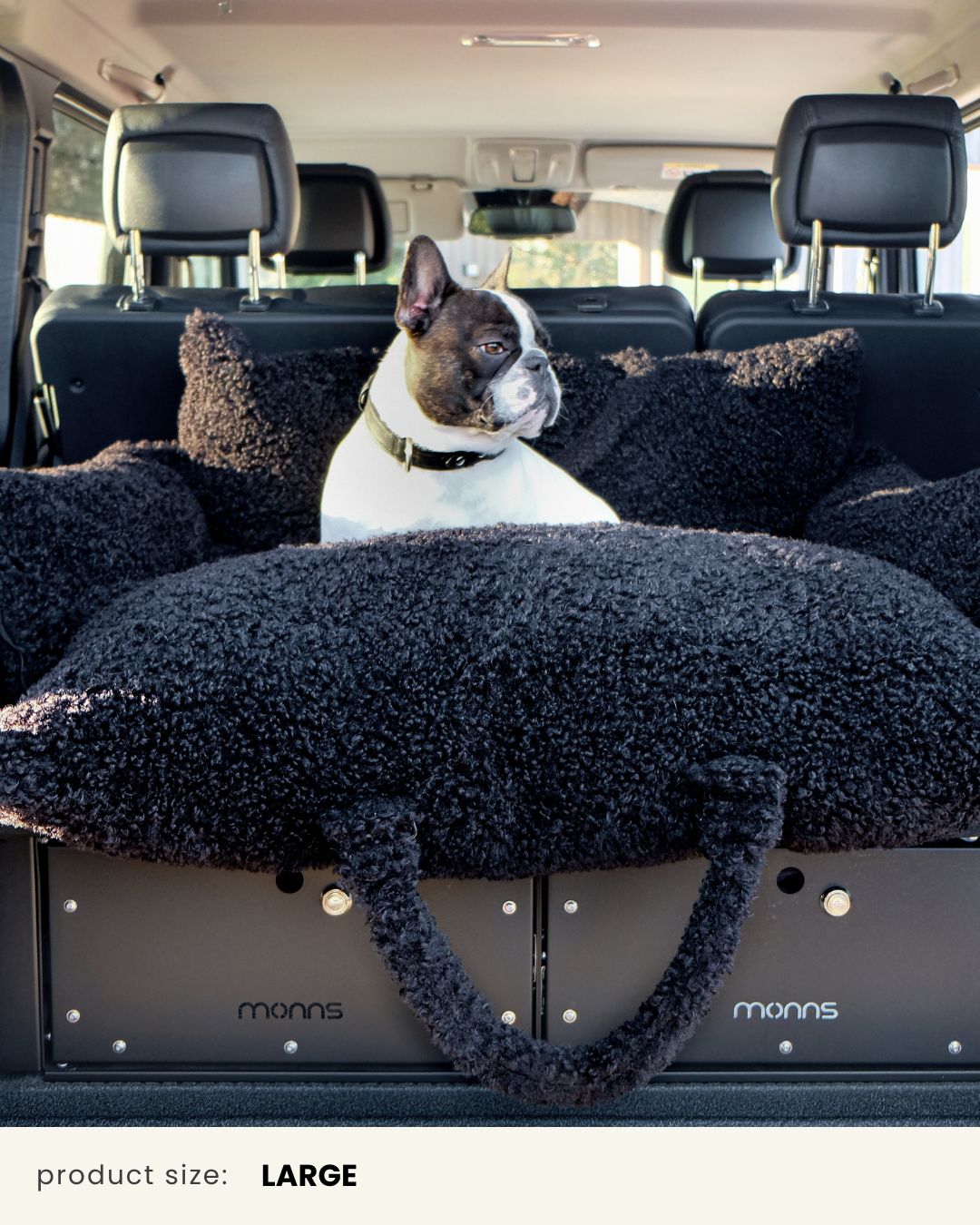 Black Teddy Travel Car Dog Bed