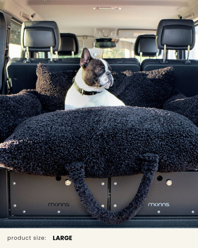 Black Teddy Travel Car Dog Bed