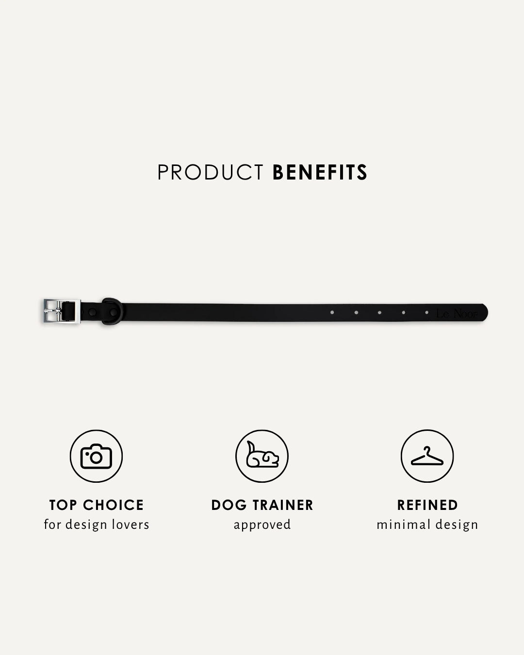 Black waterproof dog collar, Le Noof