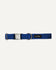 Blue corduroy dog collar with metal buckle