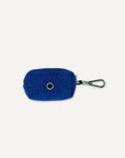 blue corduroy dog poop bag holder back view