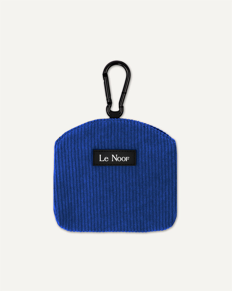 Blue corduroy dog treat pouch
