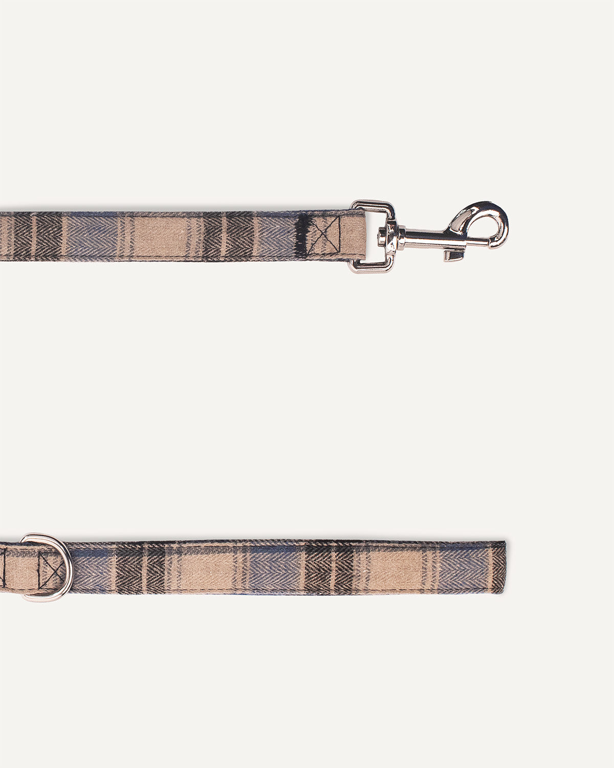 Blue flannel dog leash close up image by Le Noof