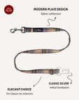 Blue plaid dog seatbelt, Le Noof