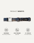 Blue plaid dog collar, Le Noof