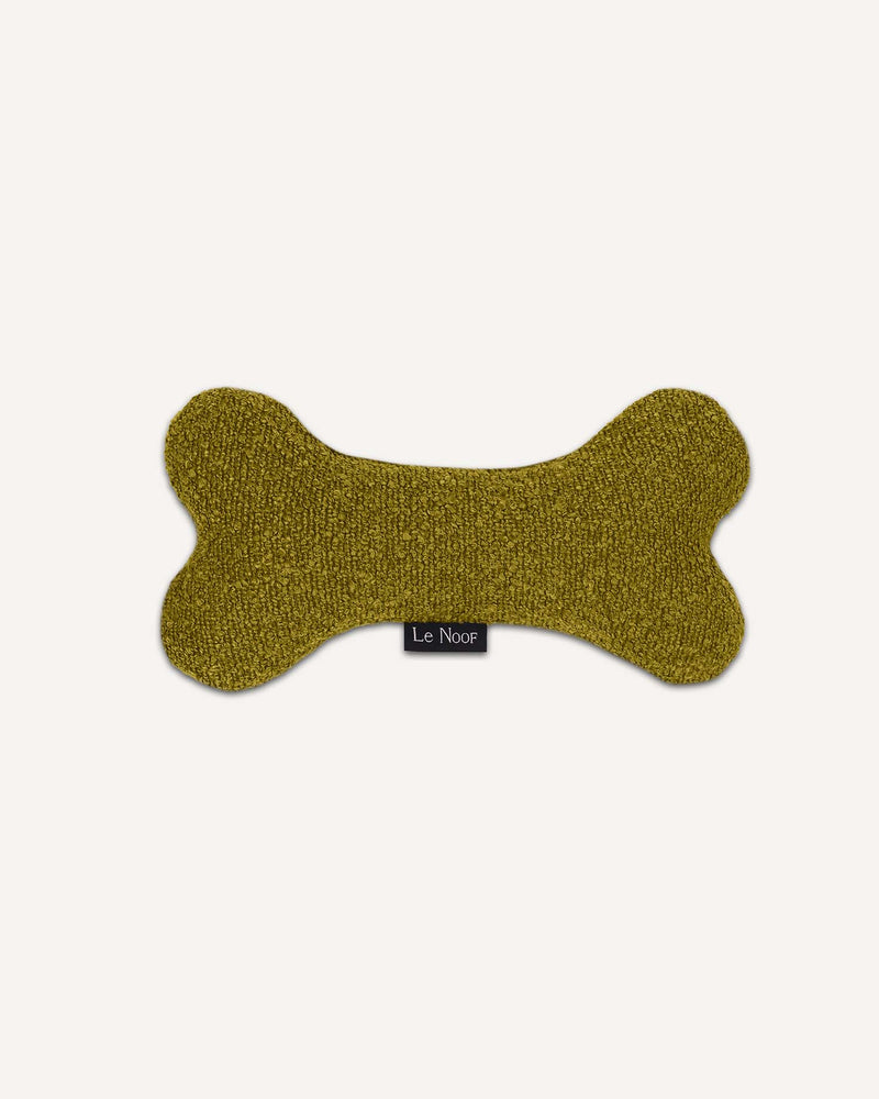 Chartreuse Green boucle dog bone toy le Noof