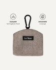 Brown herringbone dog treat pouch, Le Noof