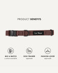 Brown jacquard dog collar, Le Noof