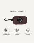 Brown jacquard dog poop bag holder, Le Noof