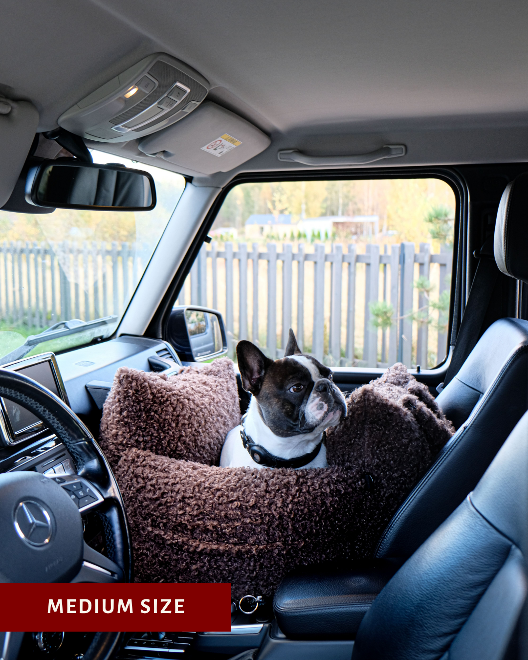 Brown Teddy Travel Car Dog Bed