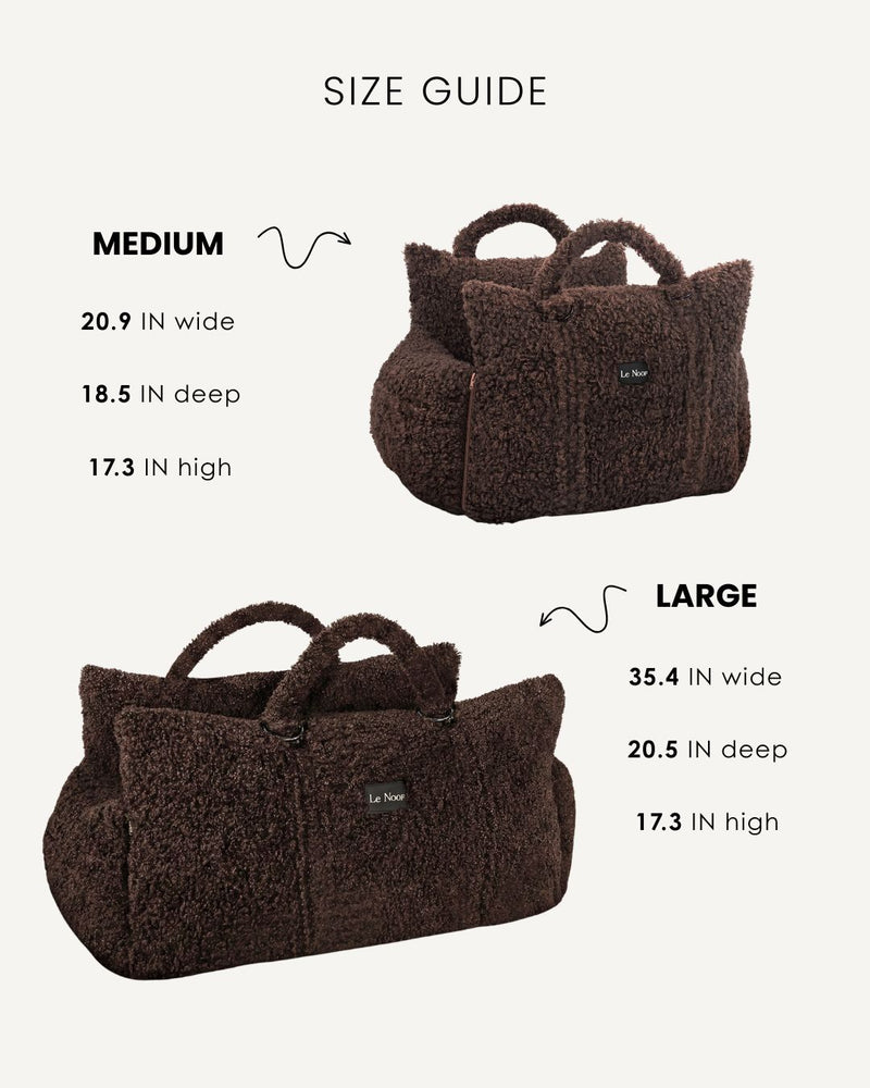 Brown Teddy Travel Car Dog Bed