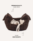 Brown Teddy Travel Car Dog Bed