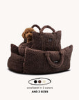 Brown Teddy Travel Car Dog Bed