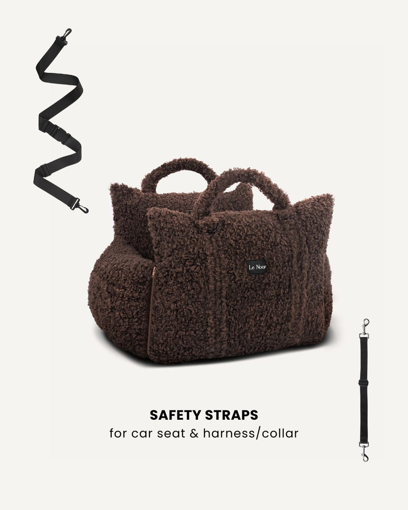 Brown Teddy Travel Car Dog Bed