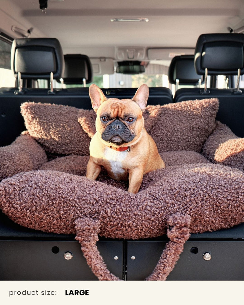 Brown Teddy Travel Car Dog Bed