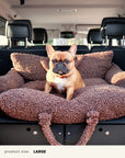 Brown Teddy Travel Car Dog Bed