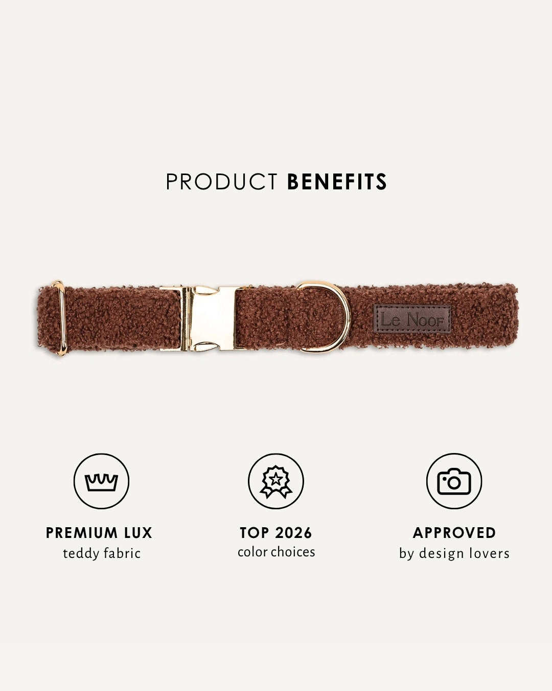 Brown teddy dog collar, Le Noof