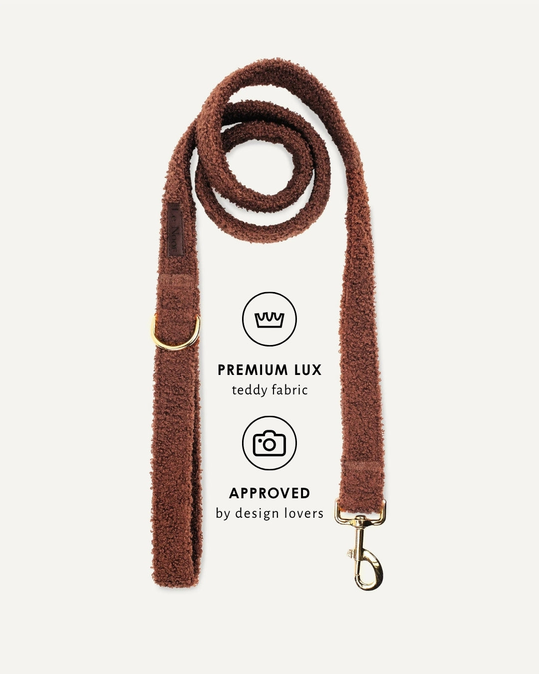 Brown teddy dog leash, Le Noof