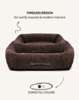 Brown cozy teddy sofa dog bed, Le Noof