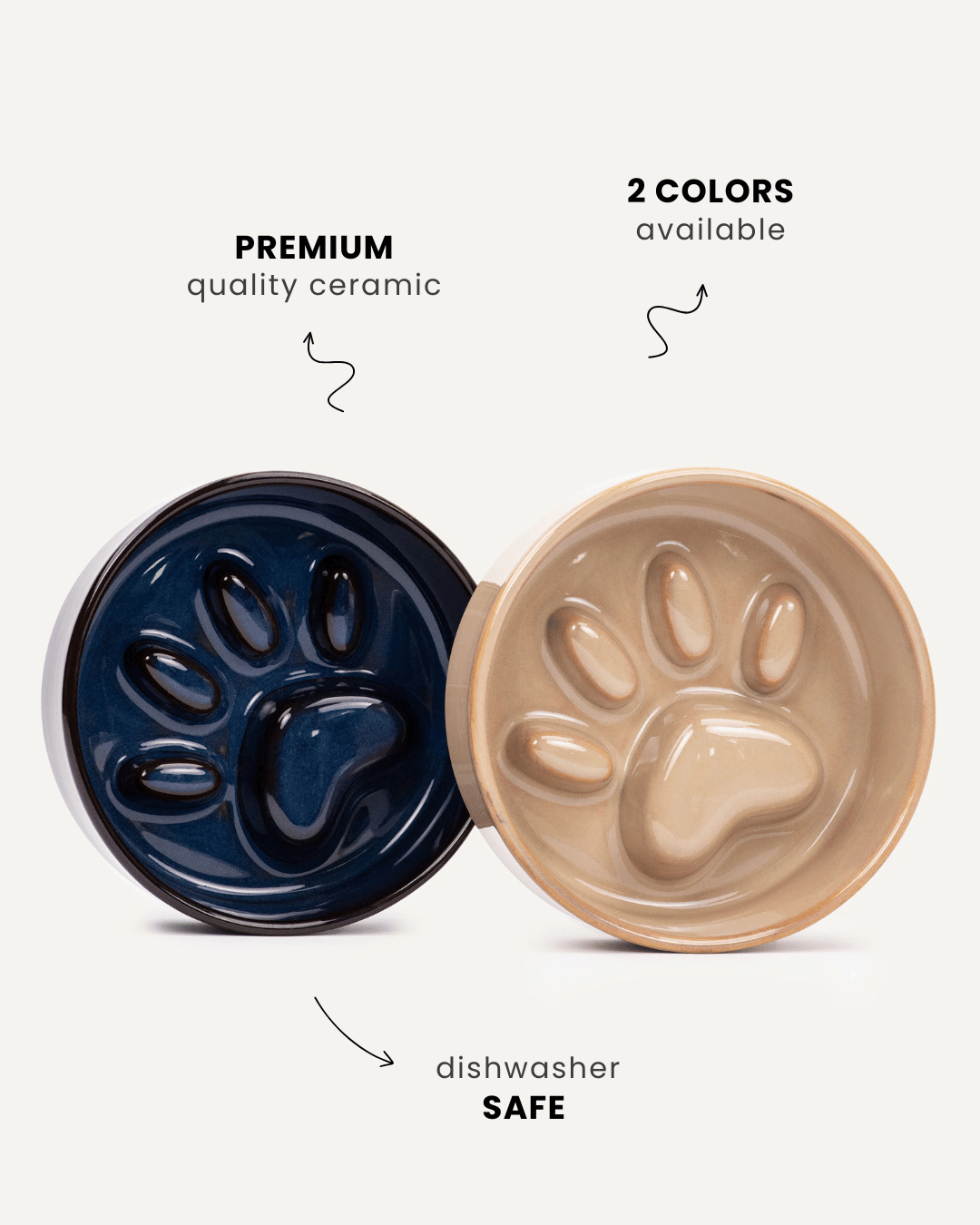 Le Noof ceramic slow feeder dog bowls
