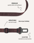 Brown jacquard dog seatbelt, Le Noof