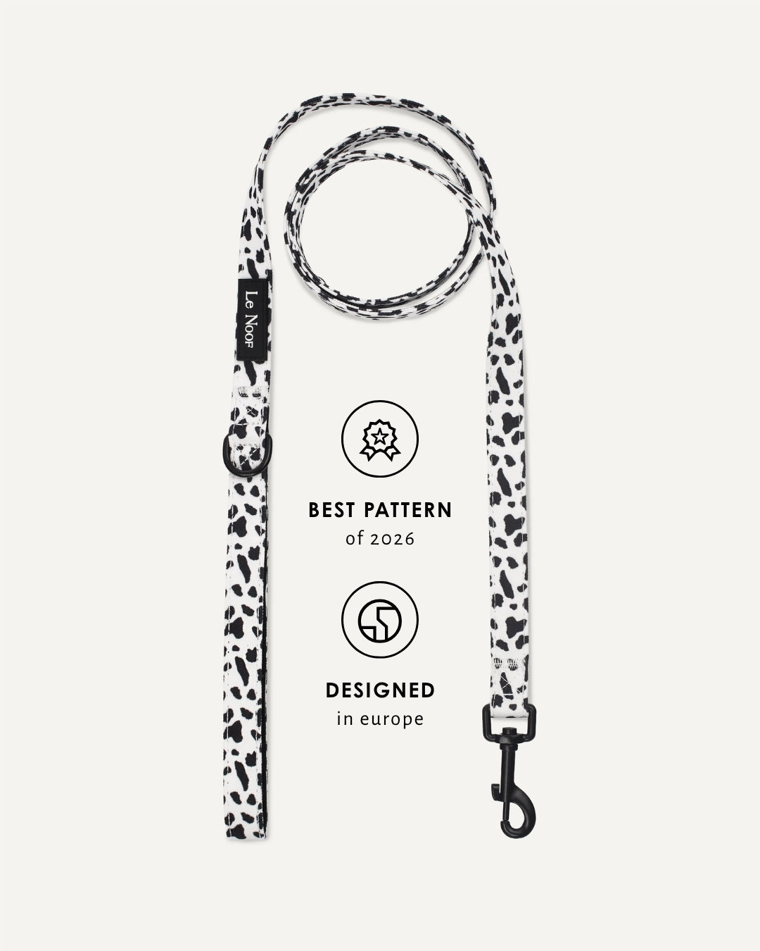 Cow print dog leash, Le Noof