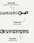 Cow print dog leash close-up, Le Noof